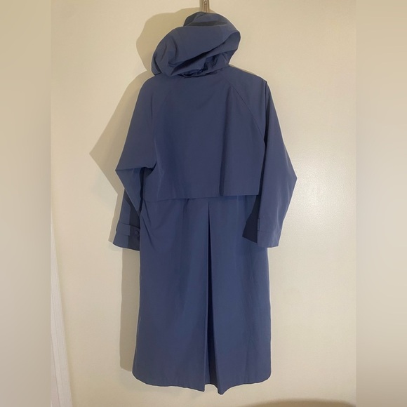 L.L. Bean Full Length Blue Purple Trench Coat Rain Jacket Women’s Small - Picture 1 of 11